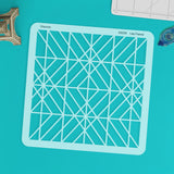 Chevron Scrapbooking stencil square with intersecting diagonal lines