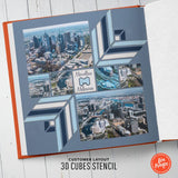 3D Cubes Léa France® Stencil